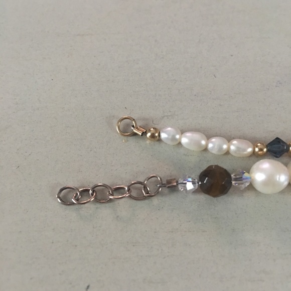 Set of pearl bracelets w/ tigers eye & blue stones - Picture 8 of 8